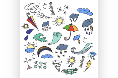 Doodle vector weather