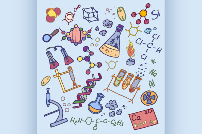 Doodle vektor chemistry