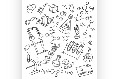 Doodle vektor chemistry