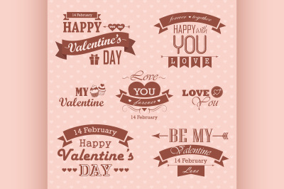 Valentines day set - labels, emblems and decorative elements