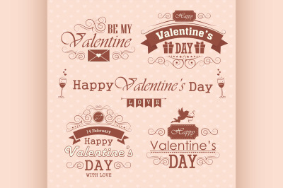 Valentines day set - labels, emblems and decorative elements