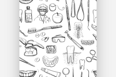 Dental seamless pattern.