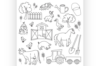 Doodle vector farm