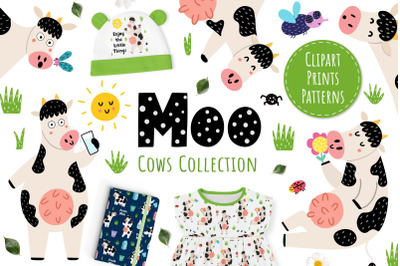 Moo Collection - Clipart and Patterns