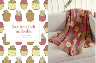 Succulents, Cacti and Doodles Patterns