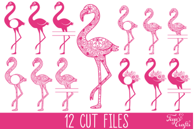 Flamingo SVG, Flamingo Mandala SVG, Flamingo Monogram SVG