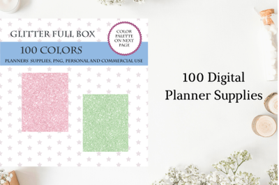 Gold Glitter Full Box Planner Stickers&2C; 100 Glitter full box planner&2C;