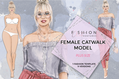 Plus Size Female Catwalk Model Printable | Fashion Template, Fashion I