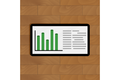 Tablet with business graph