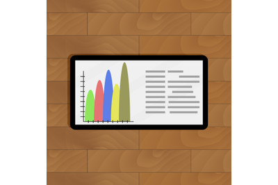 Tablet with color info chart