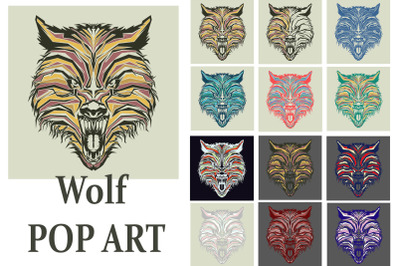 Wolf pop art