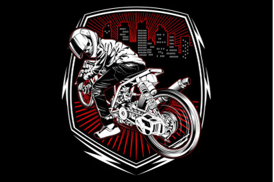 skull motorcycle racing hand drawing vector