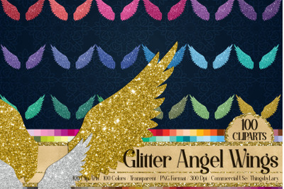 100 Glitter Angel Wings Valentine Cupid Christmas Angel PNG