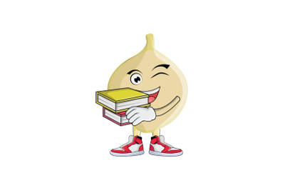 Jicama With Books Fruit Cartoon Character