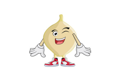 Jicama Smiling Grin Fruit Cartoon Character