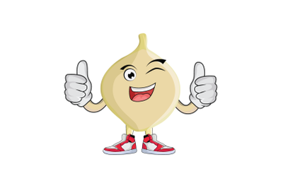 Jicama With Double Thumbs Up Fruit Cartoon Character