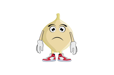 Jicama Frown Sad Fruit Cartoon Character