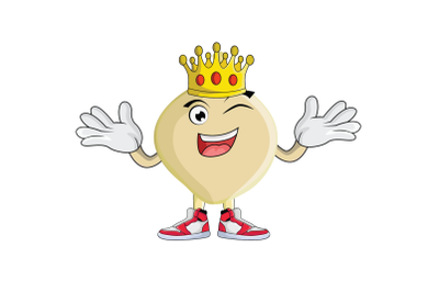 Jicama Royalty With Crown Fruit Cartoon Character