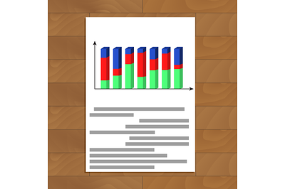 Document with 3d chart