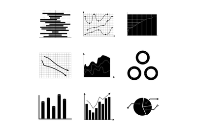 Black white charts set