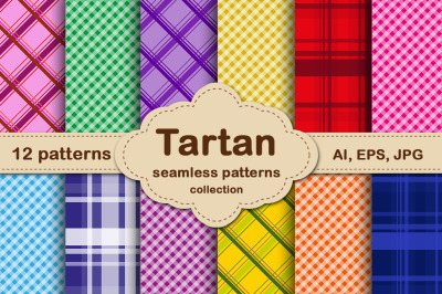 Tartan  seamless pattern set