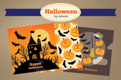 Halloween Greeting Cards and Pattern