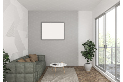 Interior scene - artwork background - frame mockup