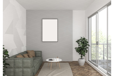 Interior scene - artwork background - frame mockup