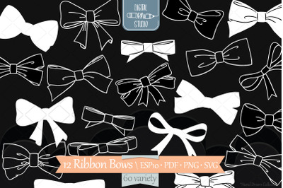 Hand Drawn Bows | Bow Tie illustration | Ribbon Fashion  Accessories