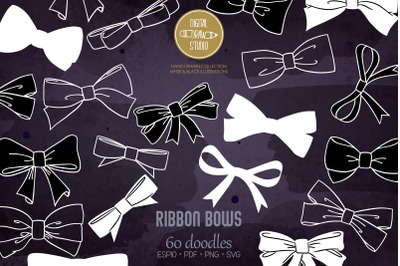 Hand Drawn Bows | Bow Tie illustration | Ribbon Fashion  Accessories