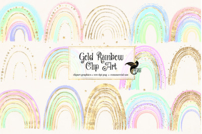 Gold Rainbows Clipart