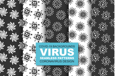 Cartoon seamless virus patterns