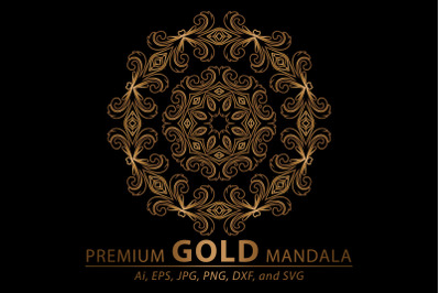 Mandala Premium Gold Illustration