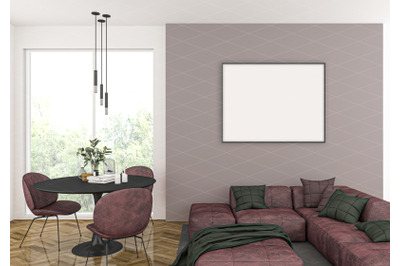 Interior scene - artwork background - frame mockup