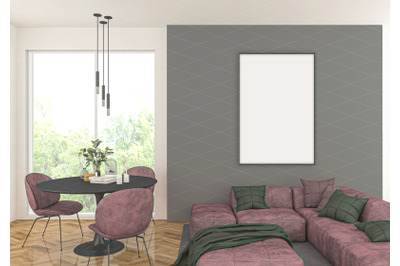 Interior scene - artwork background - frame mockup