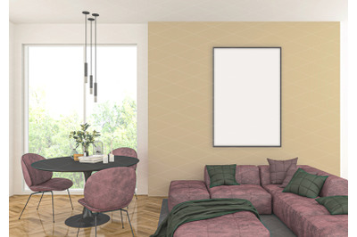 Interior scene - artwork background - frame mockup