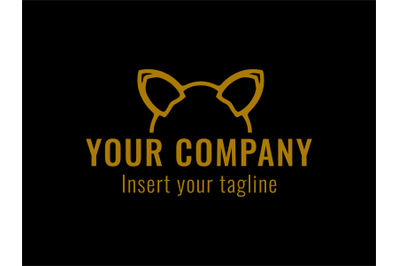 Logo Gold Vector Cat Ears Icon
