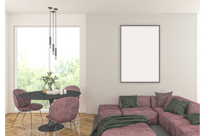 Interior scene - artwork background - frame mockup