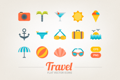 Flat Travel Icons