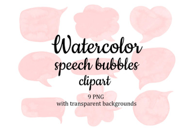 Speech bubble Text cloud Thought bubble Blush pink watercolor clipart