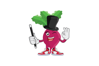 Beet Magician Fruit Cartoon Character