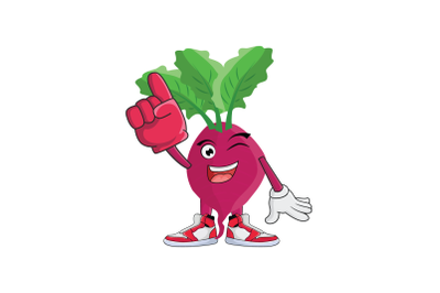 Beet Root Supporter Vegetable Cartoon Character