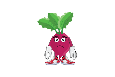 Beet Root Sad Frown Vegetable Cartoon Character