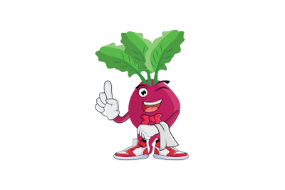 Beet Root Bartender Vegetable Cartoon Character