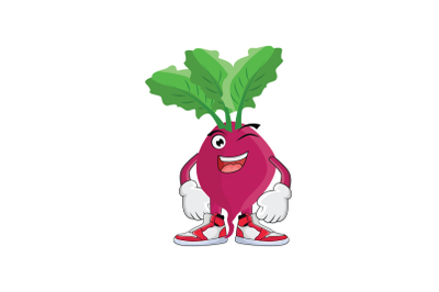 Beet Root Smiling Wink Vegetable Cartoon Character