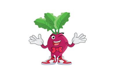 Beet Root Shrug with Bowtie Vegetable Cartoon Character