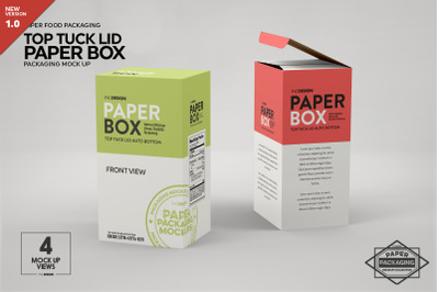 Paper Top Lid Tuck Box Mockup