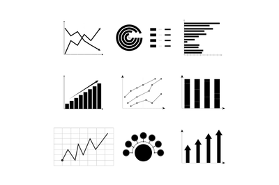 Set of charts monochrome