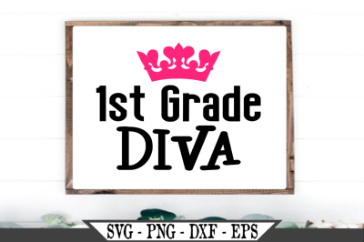 First Grade Diva Funny Kids School SVG