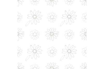 Chamomile, daisy floral seamless pattern